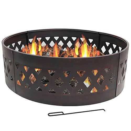 Sunnydaze Heavy Duty Crossweave Campfire Ring 36 Inch