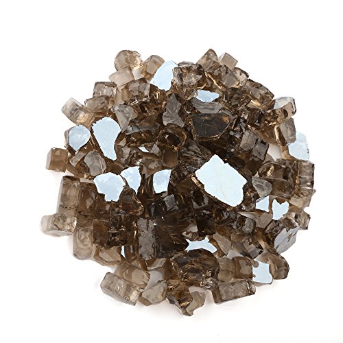 Coming Deco Glass 10-Pounds Reflective Fire Glass with Fireplace Glass and Fire Pit Glass 14-Inch Bronze