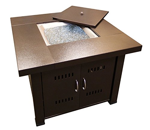 Mocha Hammered Bronze Firepit w Fireglass