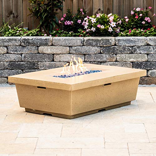 American Fyre Designs Contempo 52-Inch Rectangular Natural Gas Fire Table - Cafe Blanco