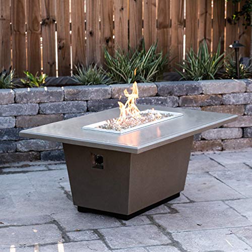 American Fyre Designs Cosmopolitan 54-Inch Rectangular Natural Gas Fire Table - Smoke