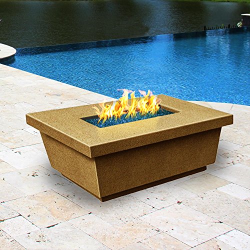 Contempo 52-inch Rectangular Natural Gas Fire Table By American Fyre Designs - Cafe Blanco