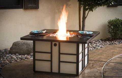 Meridian Outdoor Living Stalwart Natural Gas Fire Pit Table Powder Coated Steel White Finish