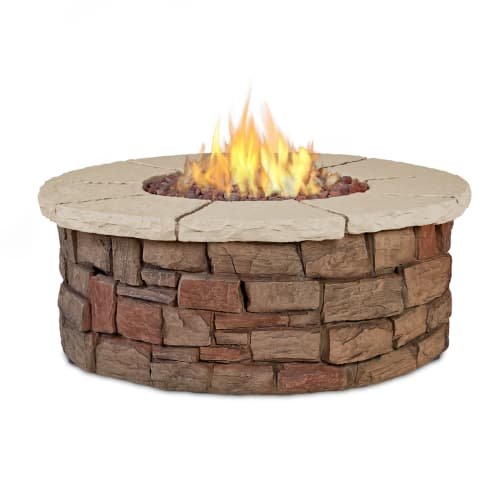 Real Flame C11810LP-BF Sedona Round PropaneNatural Gas Fire Table Buff