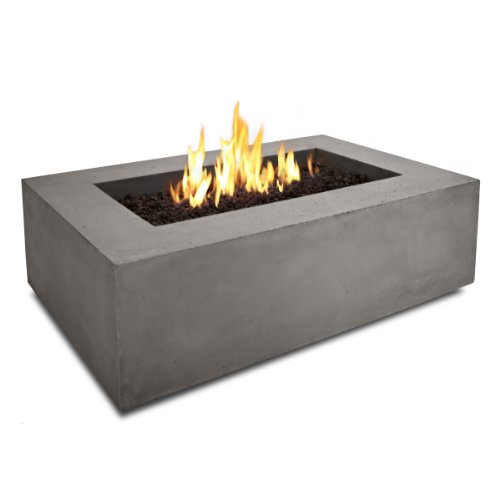 Real Flame T9650NG-GLG Baltic Rectangle Natural Gas Fire Table Glacier Grey
