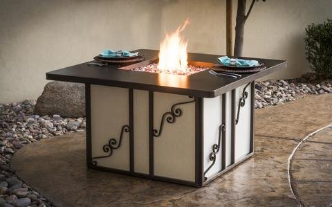 Regale Natural Gas Fire Pit Table Powder Coated Steel White Finish