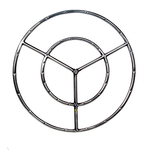 Alpine Flame 22-inch Stainless Round Double Natural Gas Fire Pit Ring Burner