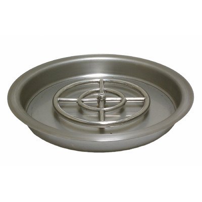 American Fireglass Round Stainless Steel Drop-in Fire Pit Burner Pan, 19-inch