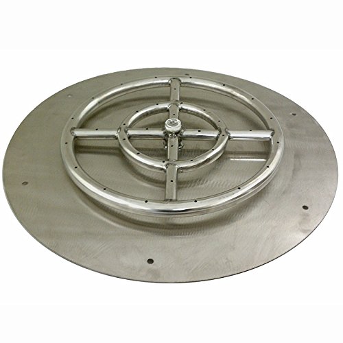 American Fireglass Round Stainless Steel Flat Fire Pit Burner Pan, 18-inch