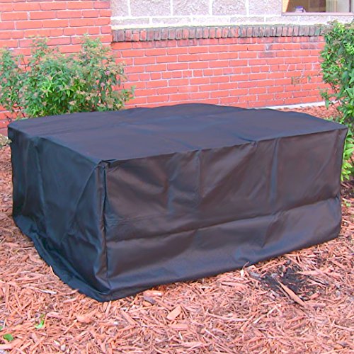 Sunnydaze Heavy Duty Square Black Fire Pit Cover 48 Inch Square 18 Inch Tall