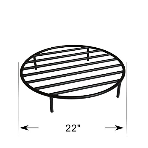 Onlyfire Heavy Duty Round Steel Outdoor Fire Pit Wood Grate With 4 Legs For Campfire Grill Cooking 22-inch