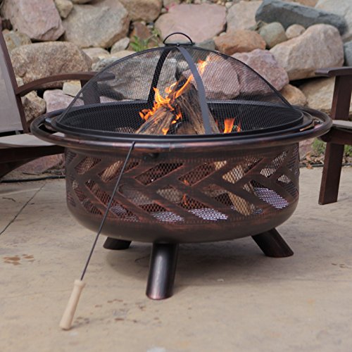 Round Fire Pit with Grill Grate and FREE Cover