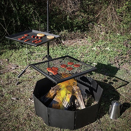Titan Campfire Adjustable Swivel Grill Cooking Grate Griddle 40&quot Fire Pit Ring