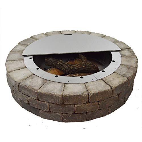40Stainless Steel Metal Round SNUFFER fire pit campfire ring cover lid Grill fire table or wood burning Patio and burn area clean covering coals with easy removal storage unique stylish design