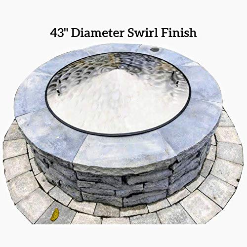 43 Diameter Stainless Steel Fire Pit Cover Swirl Finish