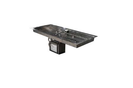 36X14SSHWI-HLP 36X14in Rectangular Bowl Pan Complete Electronic Ignition Firepit Insert for LP