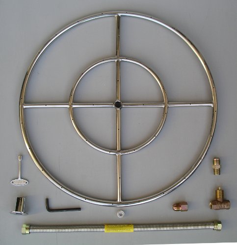 Fire Pit Ring 24 Diameter Stainless Steel Burner Ring Kit with Connectors