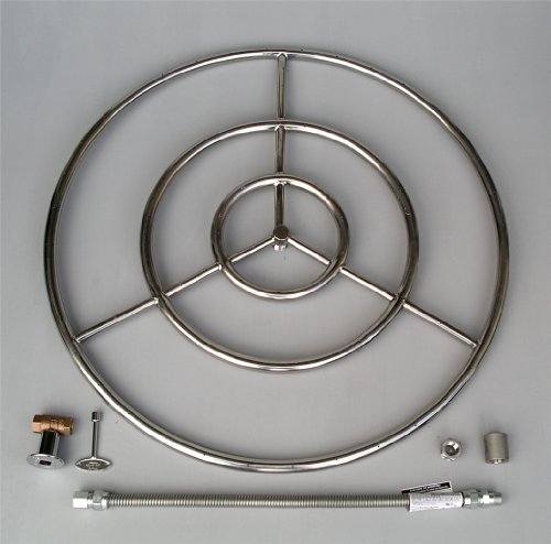 Fire Pit Ring High Capacity Triple Ring 30 Diameter Stainless Steel Burner Ring Kit with Connectors