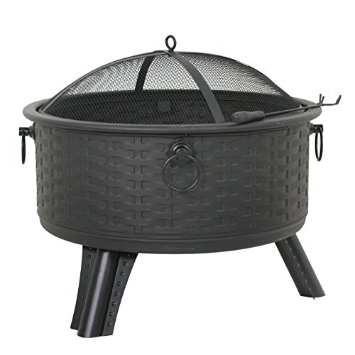 F2C Outdoor Heavy Steel 26 Fire Pit Wood Burning Fireplace Patio Backyard Heater Steel Firepit Bowl WWaterproof Cover Model05