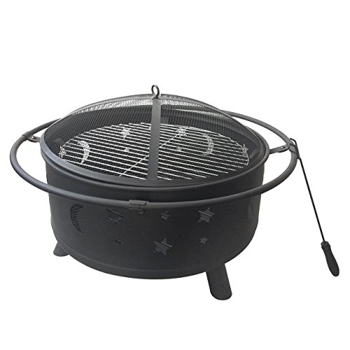 F2C Outdoor Heavy Steel 30 Fire Pit Wood Burning Fireplace Patio Backyard Heater Steel Firepit Bowl Model04