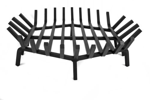 30 Round Carbon Steel Fire Pit Grate with Char Guard Ember Catch
