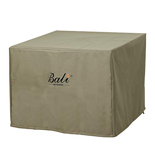 BALI OUTDOORS Square Durable Fire Pit Cover 600D Heavy Duty with PVC Coating Khaki 283 x 283 x 25