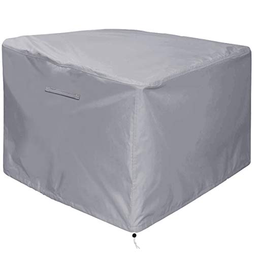 Gas Fire Pit Cover Square - Premium Patio Outdoor Cover Heavy Duty Fabric with PVC Coating100 WaterproofAnti-CrackFits for 30 inch31 inch32 inch Fire Pit  Table Cover 32L x 32W x 24HGray