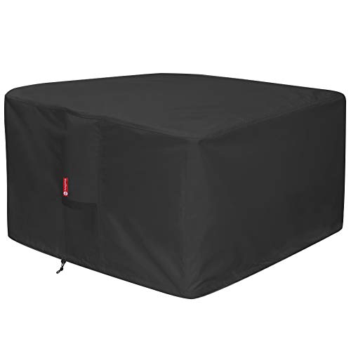 Gas Fire Pit Cover Square - Premium Patio Outdoor Cover Heavy Duty Fabric with PVC Coating100 WaterproofFits for 33 inch34 inch35 inch36 inch Fire Pit  Table Cover 36L x 36W x 24Black