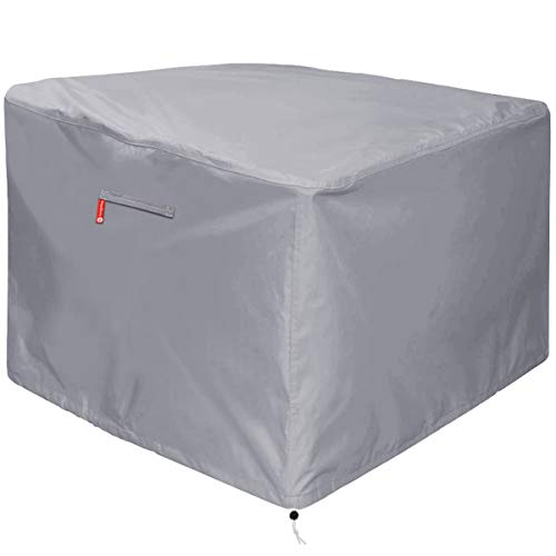 Gas Fire Pit Cover Square - Premium Patio Outdoor Cover Heavy Duty Fabric with PVC Coating100 WaterproofFits for 33 inch34 inch35 inch36 inch Fire Pit  Table Cover 36L x 36W x 24HGray