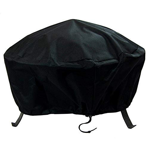Sunnydaze Round Outdoor Fire Pit Cover - Waterproof and Weather Resistant Black Heavy Duty Vinyl PVC with Drawstring Closure - 80 Inch Renewed