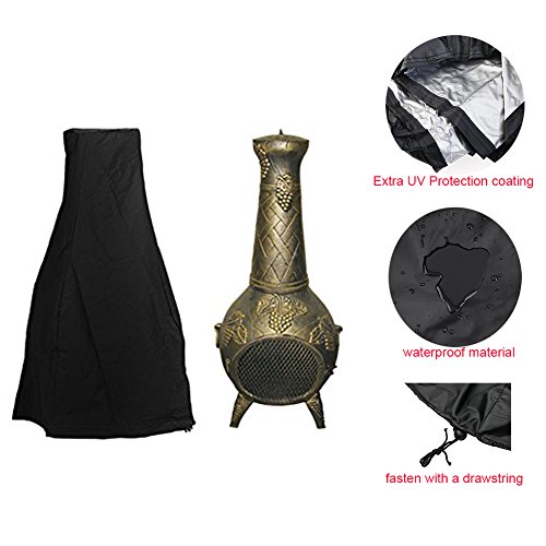 Zulux Chiminea Cover - Premium Outdoor Cover with Durable Waterproof 190T Polyster Material Outdoor Garden Heater Cover UV Protective Chimney Fire Pit Cover
