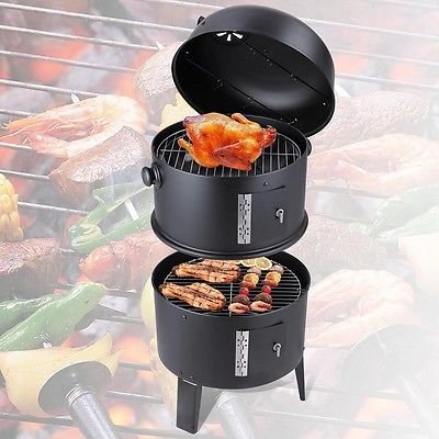 Patio Smoker Grill BBQ Backyard Firepit Charcoal Cooker Meat Grilling Roasting