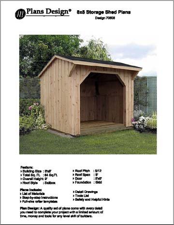 8 X 8 Firewood Storage Shed Project Plans-Design 70808