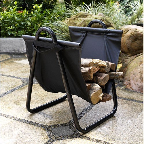 Crosley Logan Firewood Storage Carrier Black