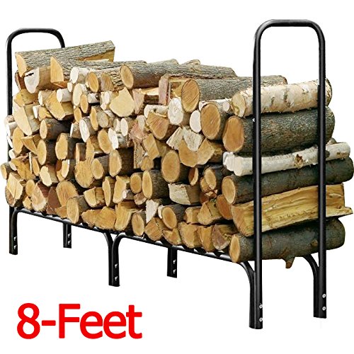 Topeakmart 8 Firewood Log Rack Large Wood Storage Holder Heavy Duty Metal Rack