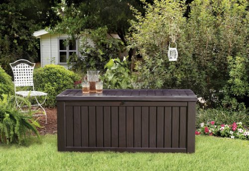 Beautiful Wood Look Design Deck Box Provides The Perfect Outdoor Storage Solution 150 Gallon