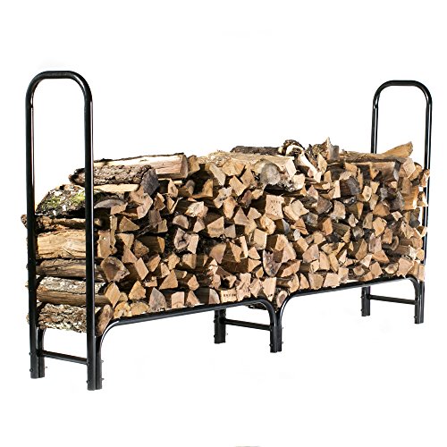 HIO Large Heavy Duty Outdoor Firewood Racks 8-Foot Steel Wood Storage Log Rack Holder