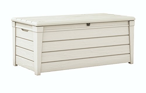 Keter Brightwood 120 Gallon Outdoor Garden Patio Storage Furniture Deck Box