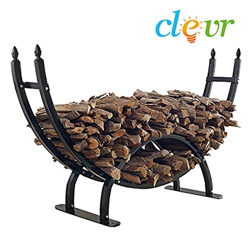 71 Round Crescent Outdoor Heavy Duty Steel Firewood Log Rack Wood Storage