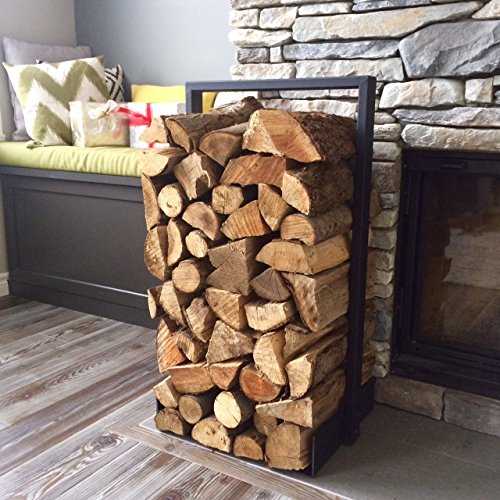 Firewood log rack for home fire place decoration indooroutdoor modern and rustic style Black