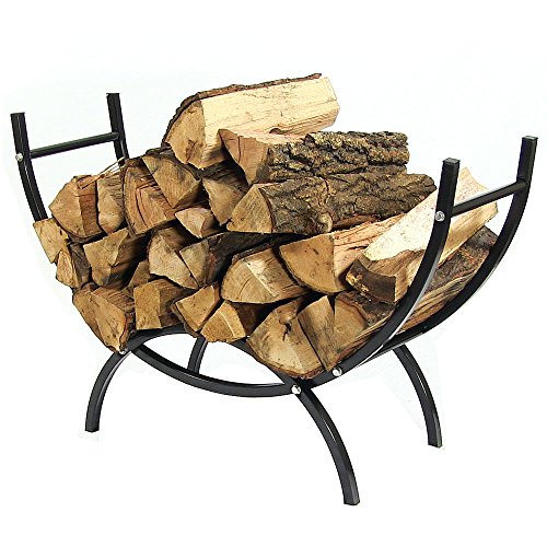 Sunnydaze 3-Foot Curved IndoorOutdoor Firewood Log Rack