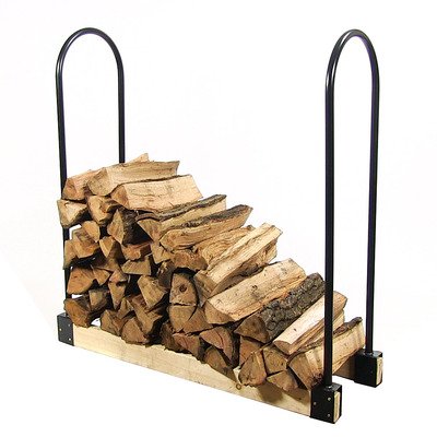 Sunnydaze Steel Adjustable Firewood Log Rack Bracket Kit- Adjusts Up to 16 Feet Wide
