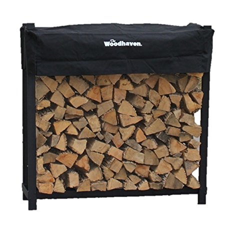 The Woodhaven 4 Foot Firewood Log Rack With Cover
