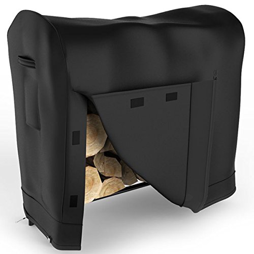 Elite Flame 4 Foot Indoor Outdoor Black Water Resistant Firewood Log Rack Cover