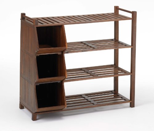 Merry Products SLF0020110000 4-Tier Outdoor Shoe Rack and Cubby