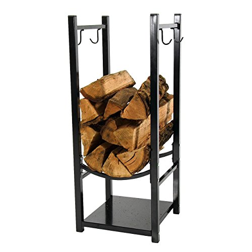 Sunnydaze Indooroutdoor Fireside Log Rack With Tool Holders 13 Inch Wide X 32 Inch Tall