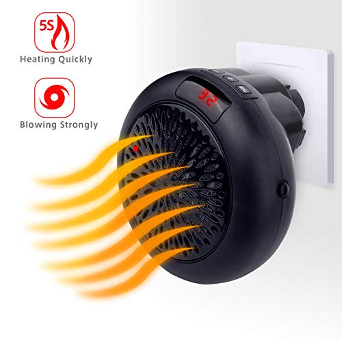 Tonha Portable Heater Fan  Electric Plug in Personal Heating Fan  Instant Wall Heater for Room Indoor Small Space 1000W 100-120V  Adjustable Thermostat Fan Speed  Auto Shut Off