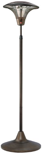 Nomura NPO-15L00 Oil-Rubbed Bronze Electric Patio Heater with Dual Halogen Free-Standing Height Adjustable 1500-watt