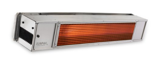SunPak S34-S-TSH Stainless Steel Two-Stage Hard Wired Permanent Gas Patio Heater