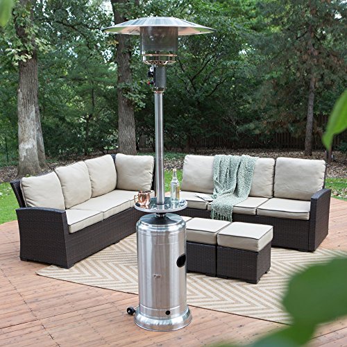 Red Ember Stainless Steel Commercial Patio Heater with Table